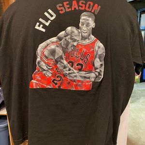 Short sleeve Jordan Flu season graphic tee.